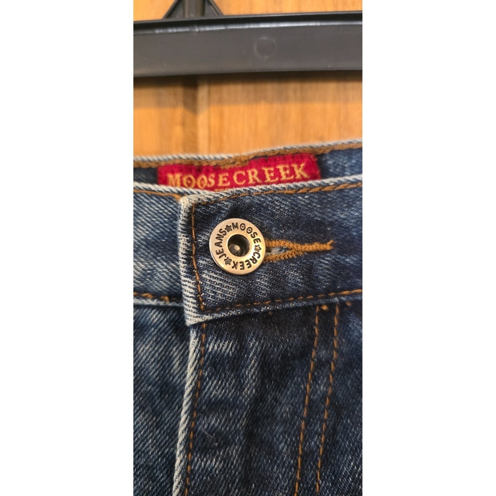 Moose Creek Carpenter Jeans Mens 38x32 Blue Denim Utility Pockets Straight Leg - Picture 3 of 6